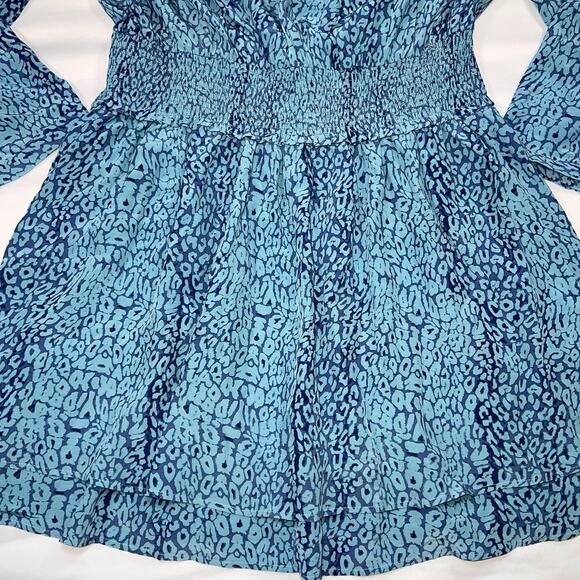 Rails Dress Size XL Blue Jasmine Jewel Cheetah Print Tiered Smocked Waist NWT - Picture 16 of 16